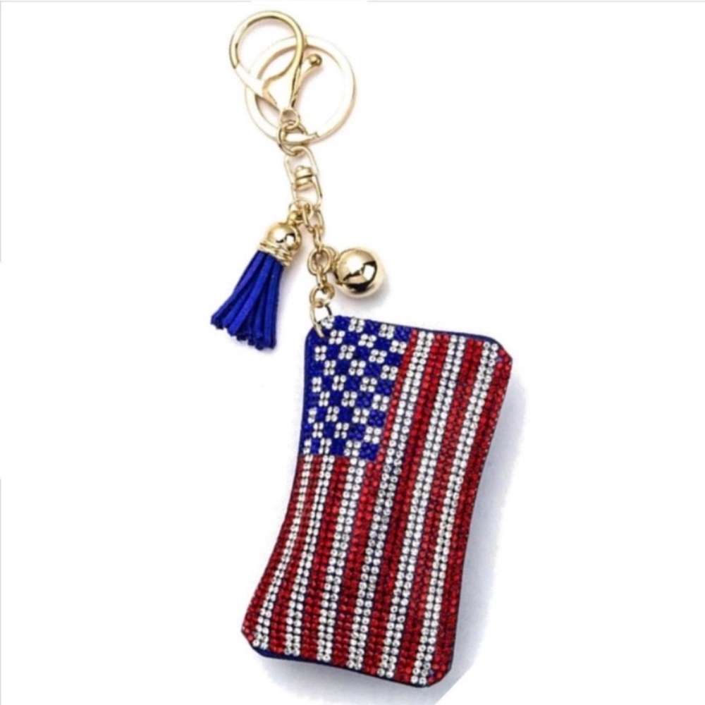 🇺🇸NWT American Flag Keychain Or Purse Charm🇺🇸